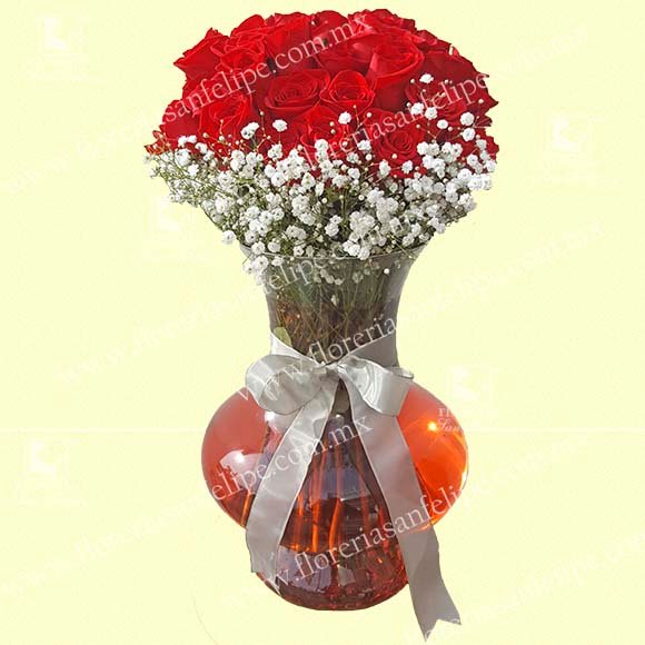 Jarrón XL Con 100 rosas Rojas